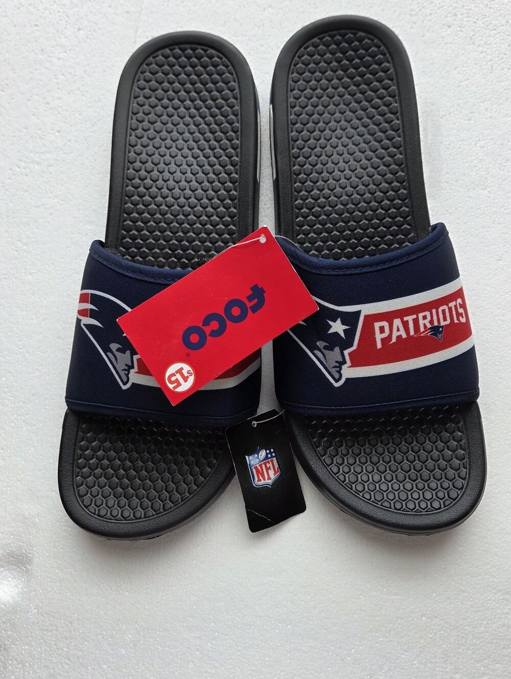 New England Patriots Slide Sandals Mens Large 11-12 NWT NFL